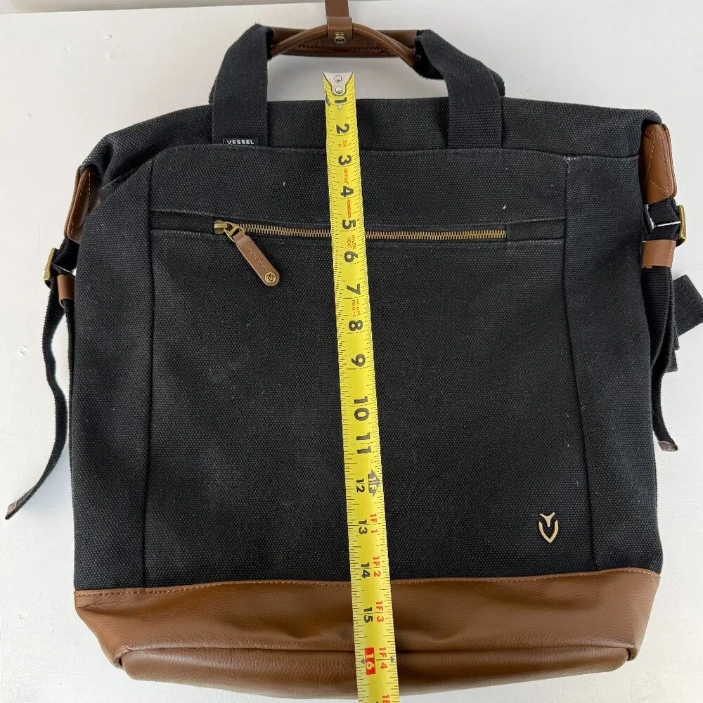 VESSEL Heavy Canvas and Faux Suede Synthetic Leather Backpack